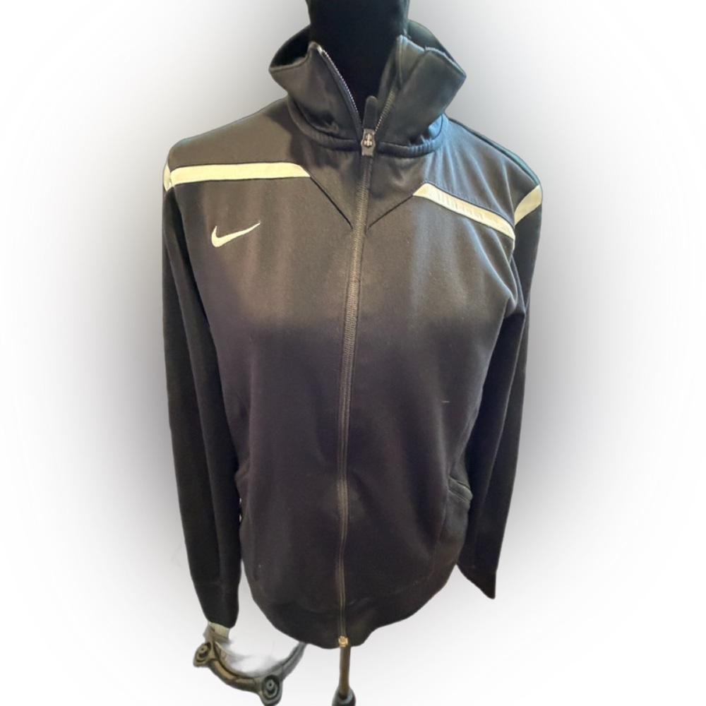 Womens Full Zip Nike Black and White Long Sleeve DriFit jacket Med, classic